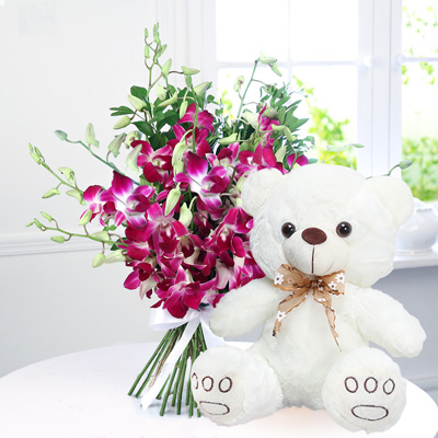 Orchid Teddy Combo